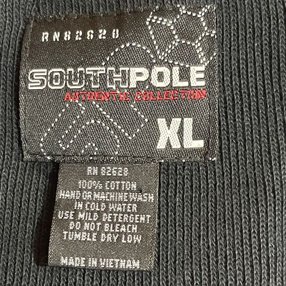 Southpole Jacket Mens XL Black Knit Full Zip Streetwear Hip Hop Rap DJ Y2K VTG - Picture 3 of 5
